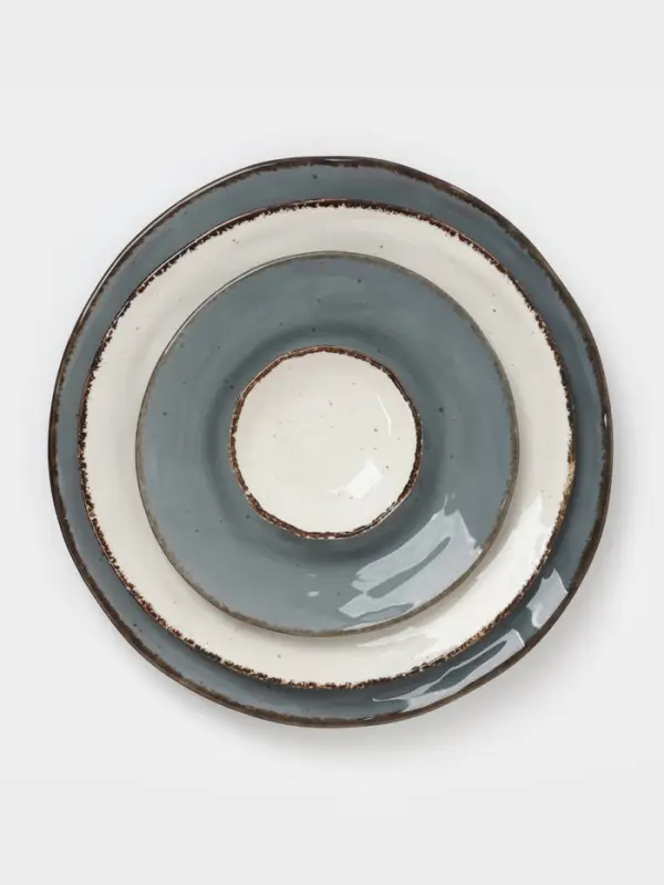 Тарелка Magistro Alpine Frost, d=18 см, фарфор, голубовато-серый