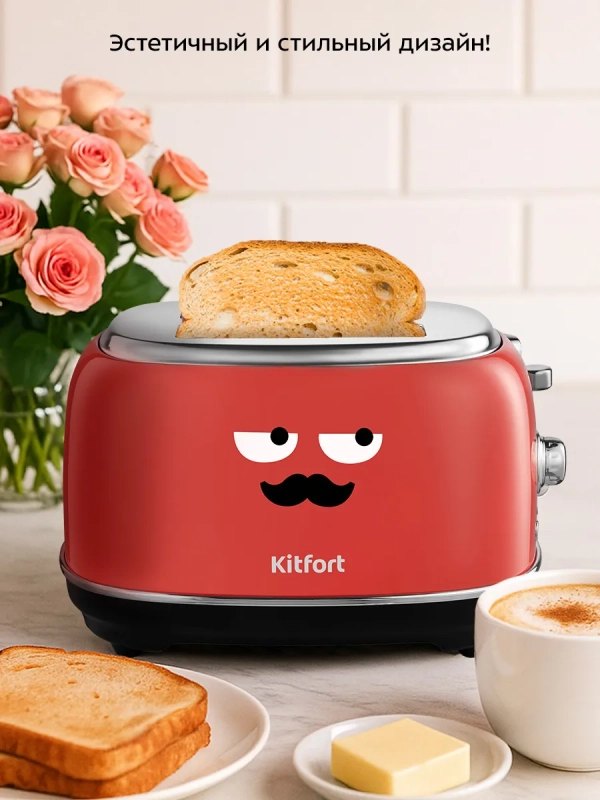 Тостер с поддоном для крошек КТ-6457 - 815 Вт Тостер с поддоном для крошек КТ-6457 - 815 Вт