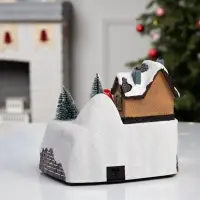 Светодиодная фигура &laquo;Поезд и снеговик&raquo; 20&times;20&times;16 см, полистоун, батарейки ААх3 (не в комплекте), USB, свечение тёплый белый