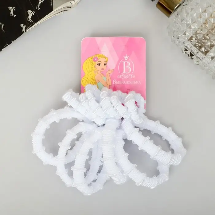 Резинка для волос Резинка для волос "Махрушка" (набор 12 шт) 2,5 см и 4,5 см, белый