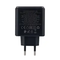 Переходник сетевого зарядного устройства на 2 Type-C PD65W + USB QC3.0 C160A  HOCO черное