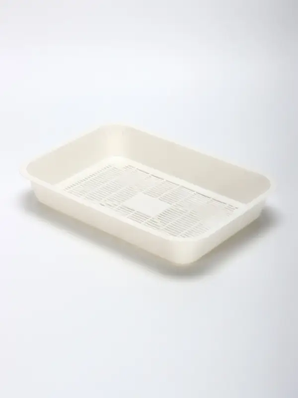 Туалет средний с бортом и сеткой 36&times;26&times;9, см, лоток бежевый, сетка и борт белые