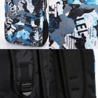 Рюкзак школьный на молнии, с карманами, с принтом, размер 30&times;13&times;42 см, голубой/серый