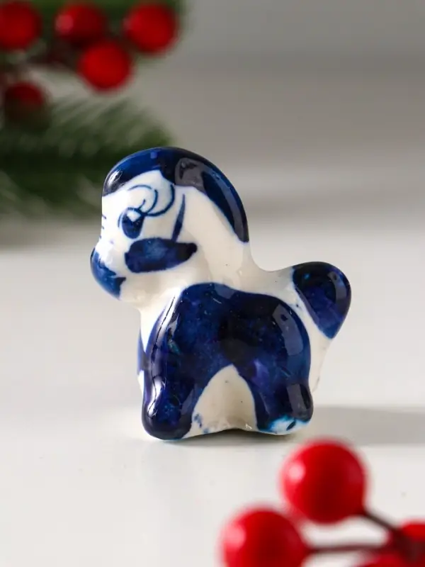 Сувенир "Коник", 5х5 см, гжель