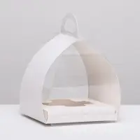 Коробка для десерта, упаковка кондитерская, белая, 15&times;15&times;18 см