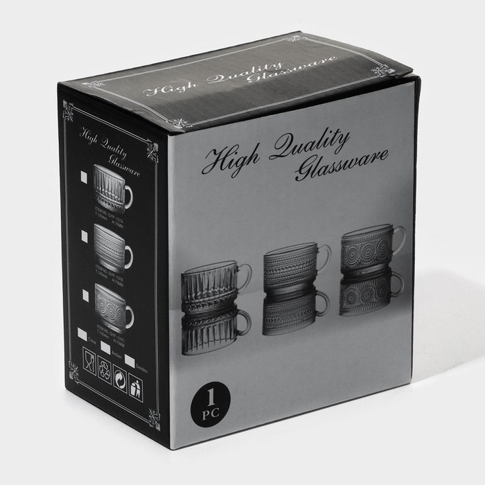 Кружка стеклянная &laquo;Элизиум&raquo; 400 мл, цвет прозрачный