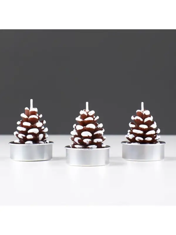 Набор свечей новогодних &laquo;Шишка&raquo;, 3 шт., 4&times;6 см