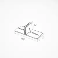 Клипса Т-образная для крепления пластиковых разделителей, 100&times;40&times;32 мм, прозрачная