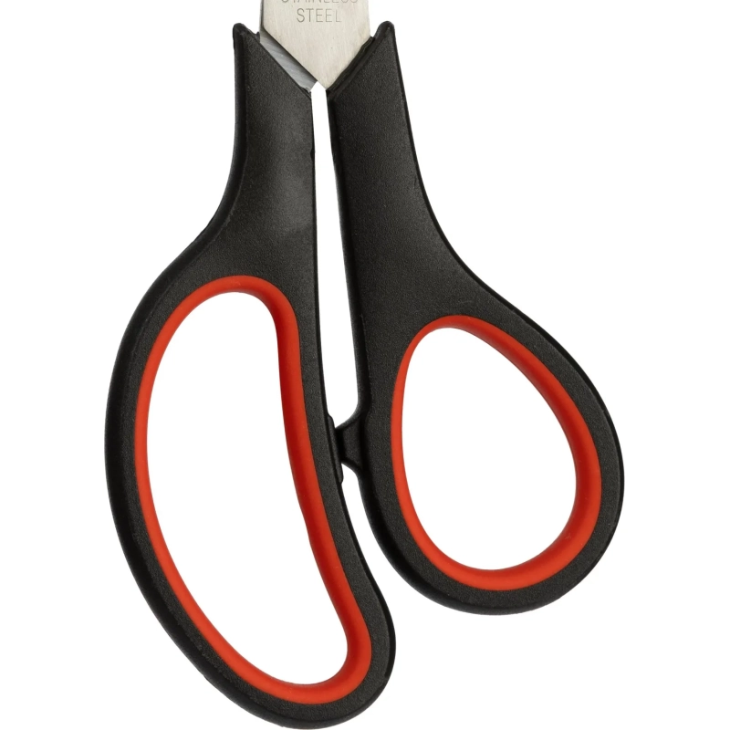 Ножницы 190 мм с пласт. прорезин. ручками, цвет крс/черн