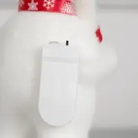 Светодиодная фигура &laquo;Медведь с посохом&raquo; 9&times;15&times;6 см, флок, от батареек CR2032&times;2, свечение тёплое белое