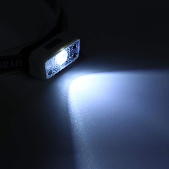 Фонарь налобный аккумуляторный, 180 лм, 1200 мАч, XPG, 2835, 5 режимов, датчик движения Фонарь налобный аккумуляторный, 180 лм, 1200 мАч, XPG, 2835, 5 режимов, датчик движения