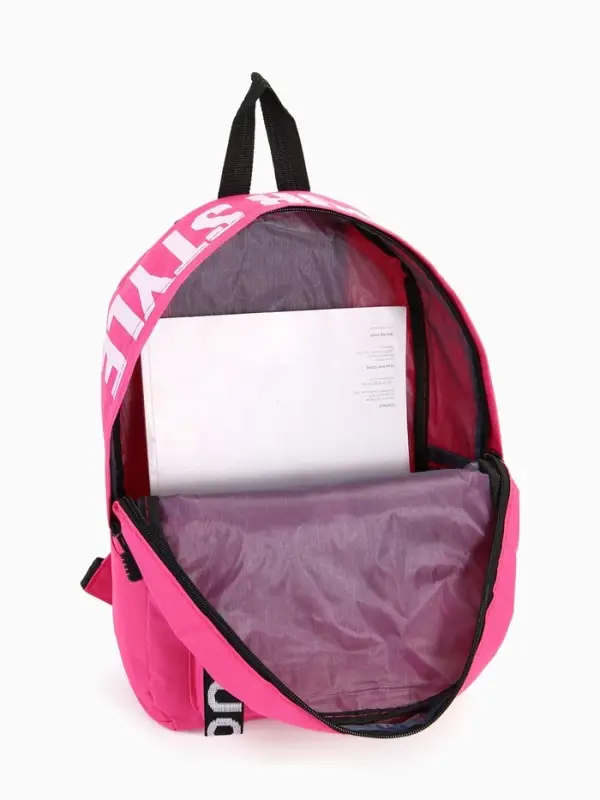 Рюкзак молодёжный на молнии, с карманами, размер 27&times;10&times;37.5 см, малиновый