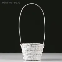 Корзина плетёная, бамбук, d=13xH9.5/28 см, серый