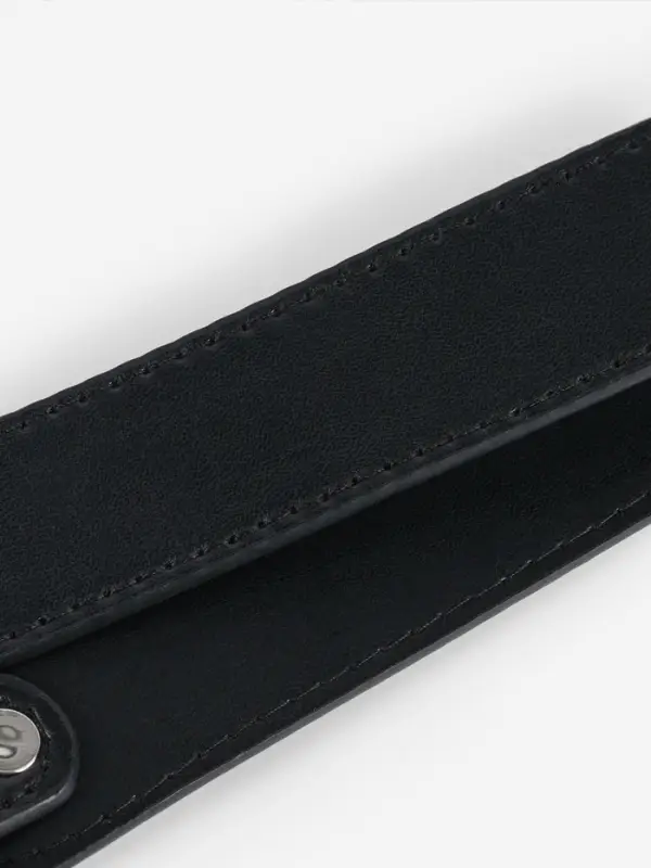 Ручка для сумки, с плоскими цепочками и карабинами, 120&times;3 см, цвет чёрный, серебряный