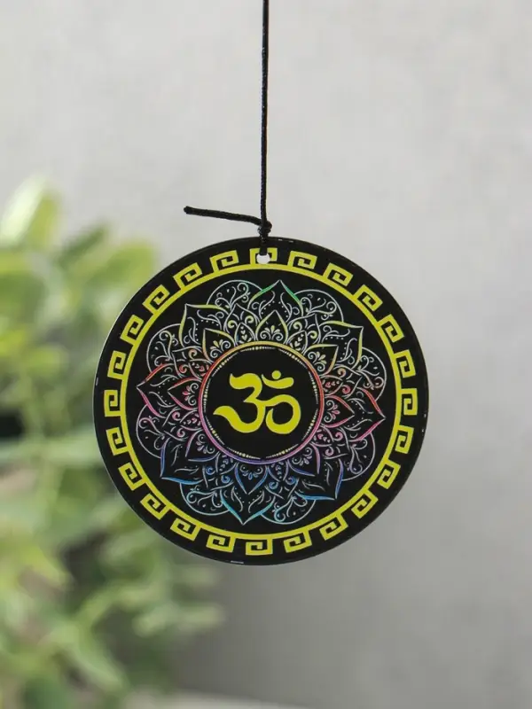 Музыка ветра металл "Ом (мантра)" 4 колокольчика 62х10х5 см