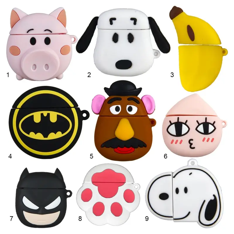 Чехол для AirPods 1/2 силиконовые мультяшки №1
