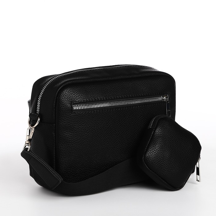 Сумка женская через плечо TEXTURA, маленький размер, цвет чёрный Сумка женская через плечо TEXTURA, маленький размер, цвет чёрный