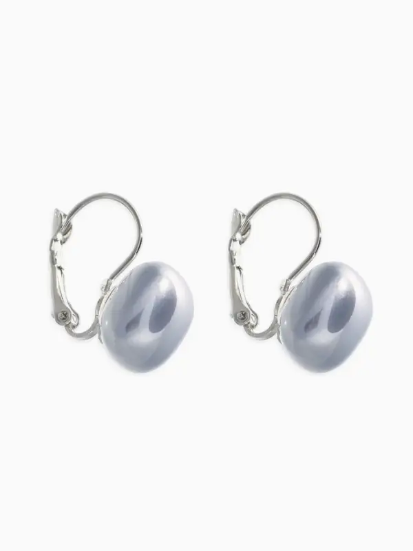 Серьги пластик &laquo;Майорика. Квадрат&raquo;, светло-серые в серебре