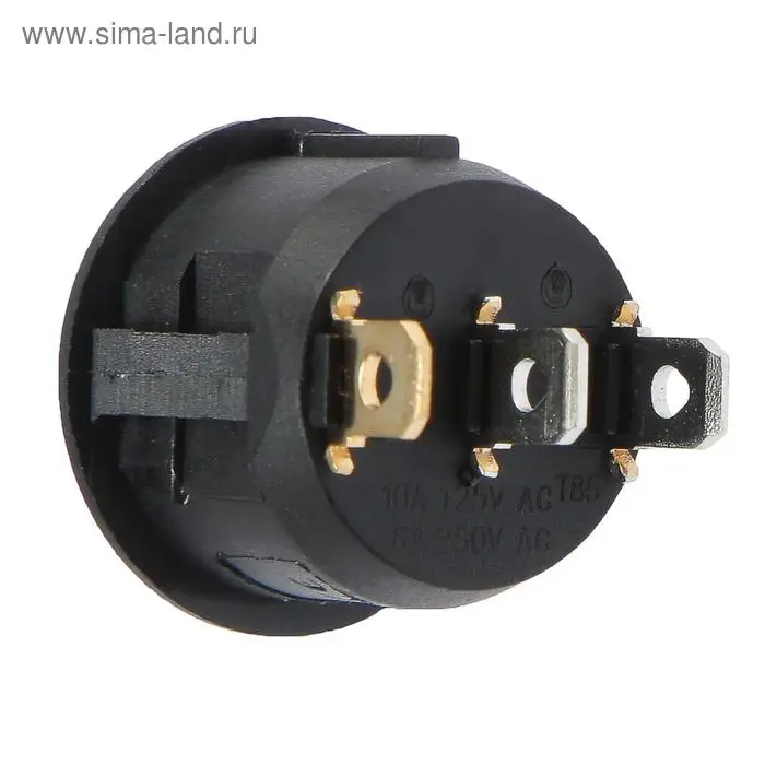 Выключатель 1 клавишный, с подсветкой, диаметр 23 мм, красный, 10 А Выключатель 1 клавишный, с подсветкой, диаметр 23 мм, красный, 10 А