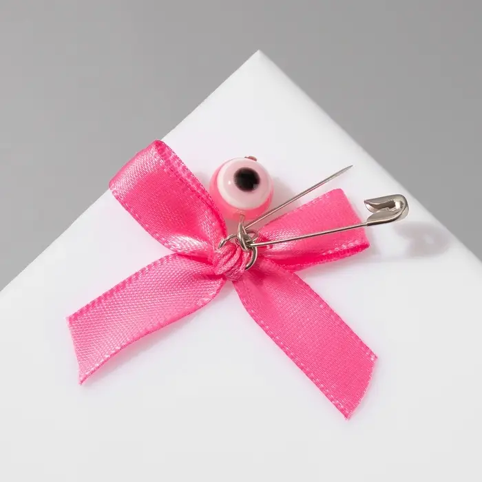 Булавка-оберег «Для дочки», 3 см, розовая в серебре