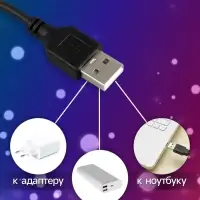 Гирлянда &laquo;Нить&raquo; 5 м, роса, IP20, серебристая нить, 50 LED, пульт ДУ, свечение RGB, USB