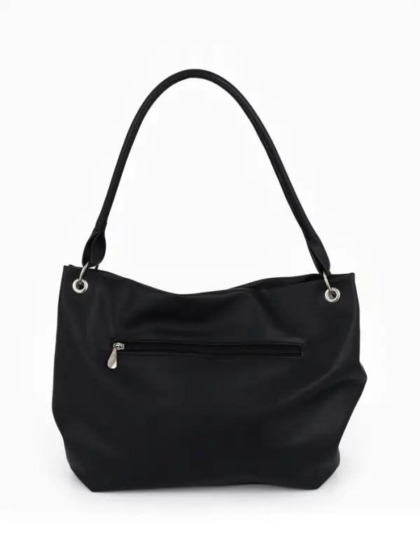 Сумка - мешок женская TEXTURA, на молнии, 36&times;10&times;28 см, чёрная