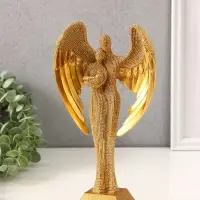 Фигура полистоун &laquo;Семья ангелов&raquo;, под золото, бисерный, 13.8&times;6.5&times;23.6 см