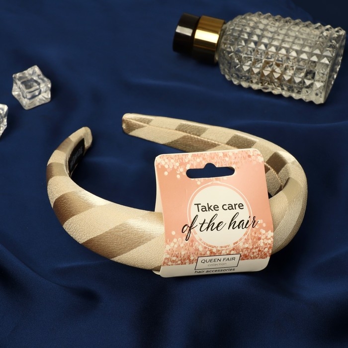 Ободок для волос Ободок для волос "Любава" 3 см, бежевый