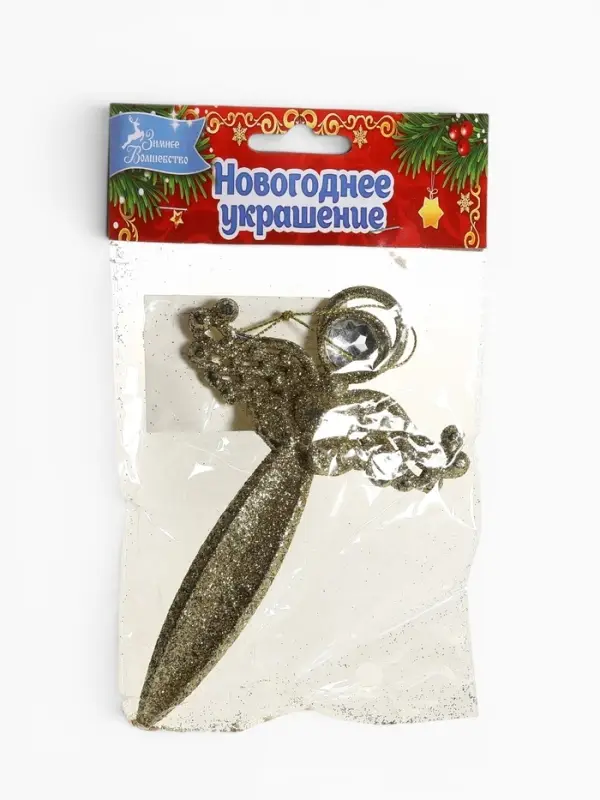 Ёлочная игрушка &laquo;Ангел блеск&raquo; 14&times;9 см, золото