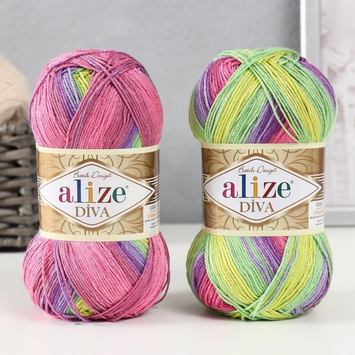 Пряжа для вязания спицами, крючком ALIZE, Diva Batik, 100% микрофибра, 350 м/100 г, (3241) Пряжа для вязания спицами, крючком ALIZE, Diva Batik, 100% микрофибра, 350 м/100 г, (3241)