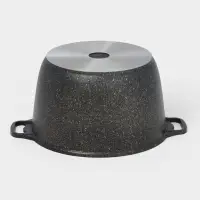 Кастрюля KUKMARA Granit ultra, 10 л, d=32.5 см, со стеклянной крышкой, антипригарное покрытие, литой алюминий, коричневая