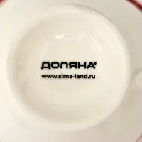 Чайная пара новогодняя Доляна &laquo;Волшебная ночь&raquo;, 2 предмета: чашка 200 мл, блюдце d=16 см, фарфор, белая