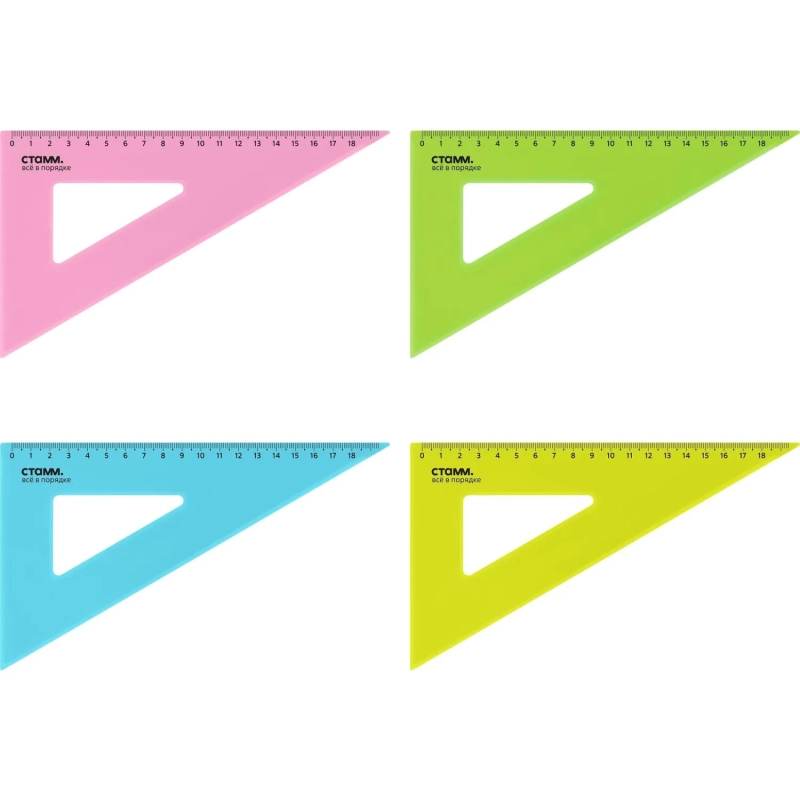 Треугольник 18 см угол 30 градусов Neon Cristal цвет ассорти ТК-47