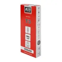 Лампа AVS Vegas 12V. T3 1.2W (б/ц, усы 2см) BOХ 10шт.
