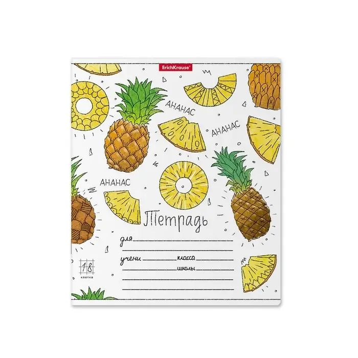 Тетрадь 18 листов в клетку ErichKrause «Яркие дольки», обложка мелованный картон, МИКС Тетрадь 18 листов в клетку ErichKrause «Яркие дольки», обложка мелованный картон, МИКС