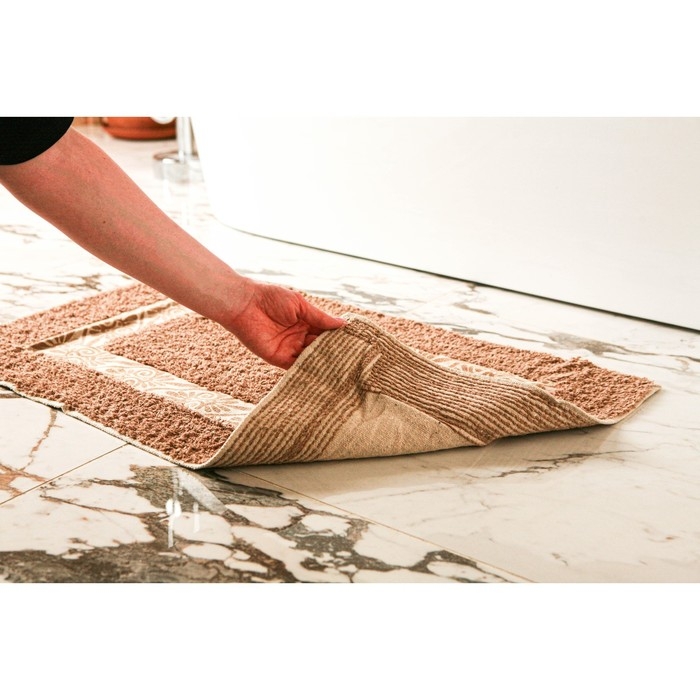 Коврик для дома Доляна «Вензель», 50×80 см, цвет коричневый Коврик для дома Доляна «Вензель», 50×80 см, цвет коричневый