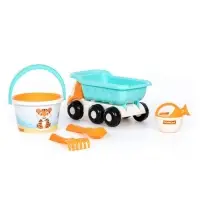 Набор игрушек для песочницы &laquo;Сафари&raquo;, 6 предметов: самосвал, ведро, ситечко, совок, грабельки, лейка, МИКС