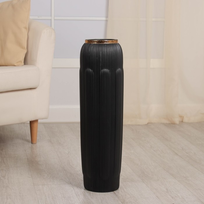 Ваза керамика напольная Ваза керамика напольная "Кэйлеб" вертикаль, 60 см, чёрный
