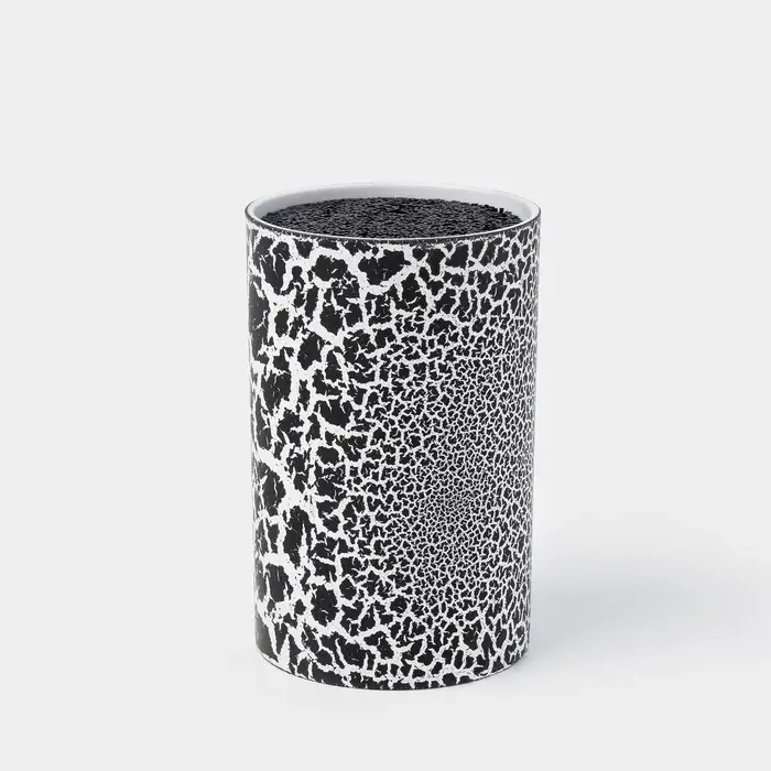 Подставка для ножей с наполнителем Доляна &laquo;Кракле&raquo;, 14&times;9 см, чёрная