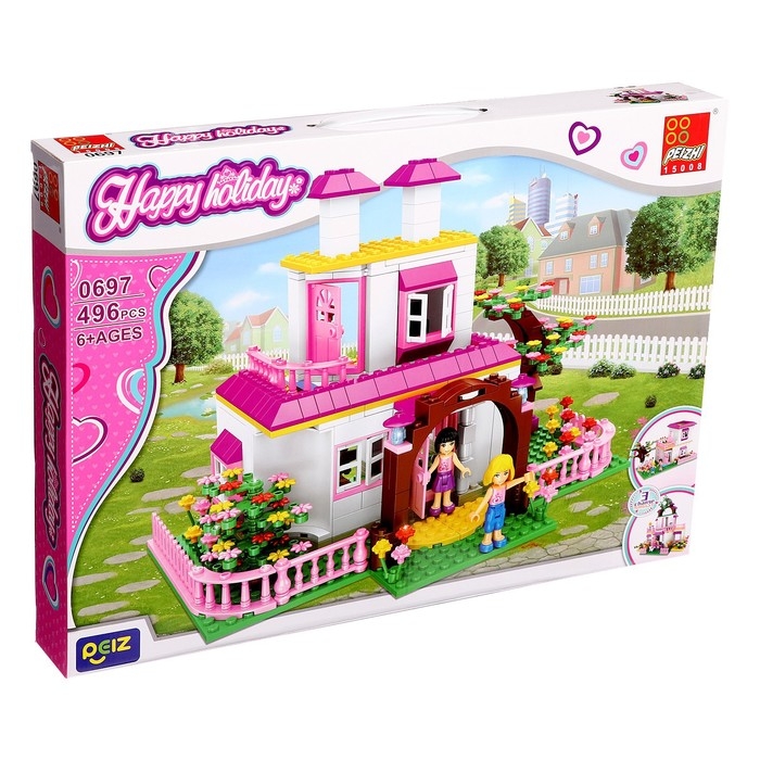 Конструктор Девочки &laquo;Дома у подружки&raquo;, 3 в 1, 496 деталей