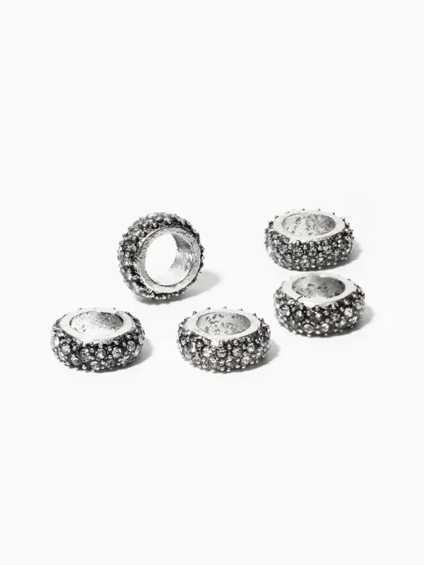 Шарм разделитель для бусин &laquo;Кольцо&raquo;, блеск, белый в серебре