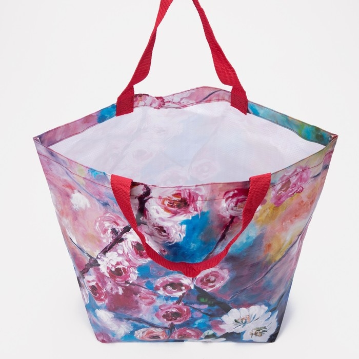 Сумка хозяйственная без застёжки, цвет разноцветный/фиолетовый Сумка хозяйственная без застёжки, цвет разноцветный/фиолетовый