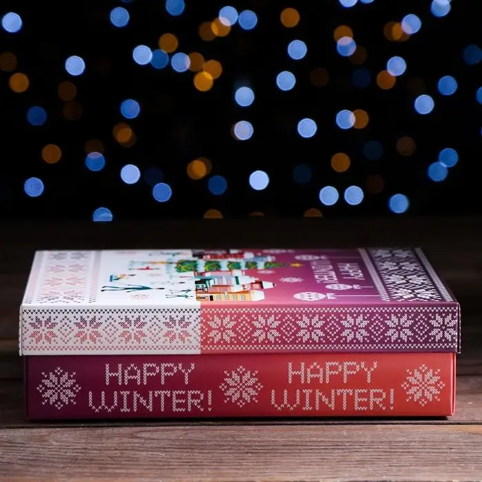 Подарочная коробка сборная «Счастливой зимы», 21×15×5.7 см