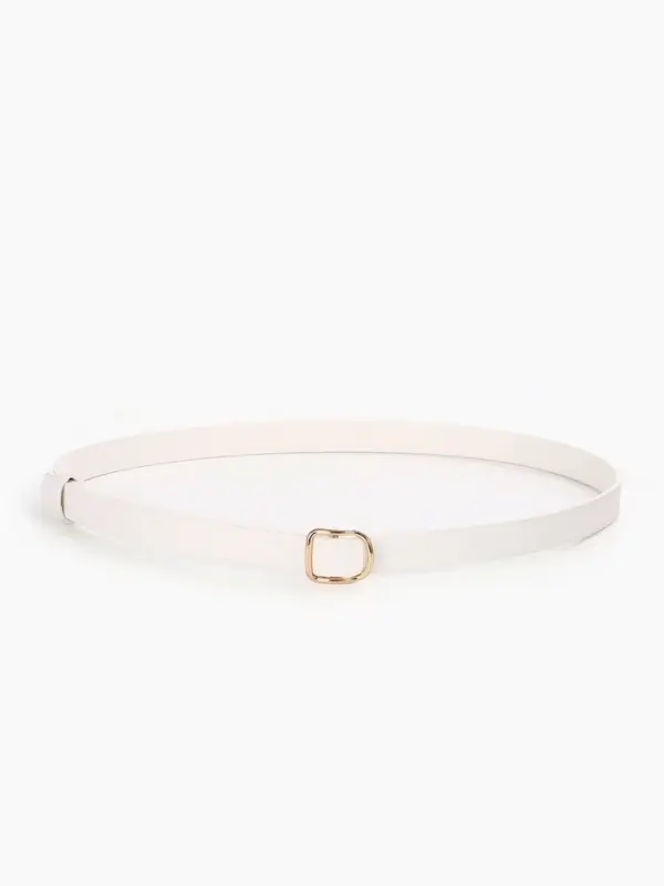 Ремень женский, 1.8&times;105 см, золотистая пряжка, белый