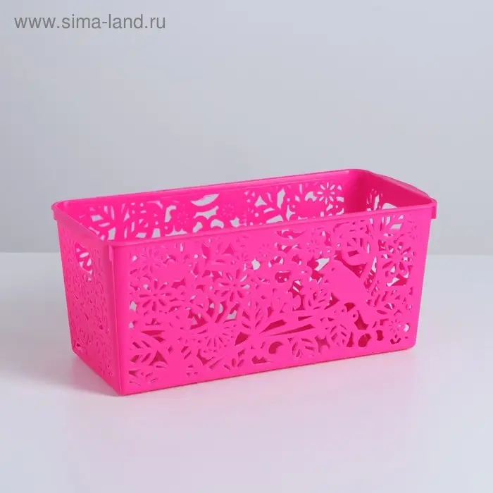 Корзинка пластиковая для хранения «Птицы», 28×12×11,5 см, цвет МИКС Корзинка пластиковая для хранения «Птицы», 28×12×11,5 см, цвет МИКС