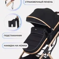 Коляска - трансформер детская RANT basic PULSAR GOLD (2в1) RA160, черный