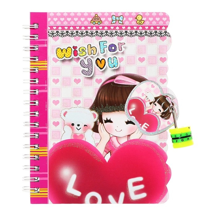 Записная книжка в подарочной коробке А6 Записная книжка в подарочной коробке А6 "Аниме", на замочке, линия, 50 листов, МИКС