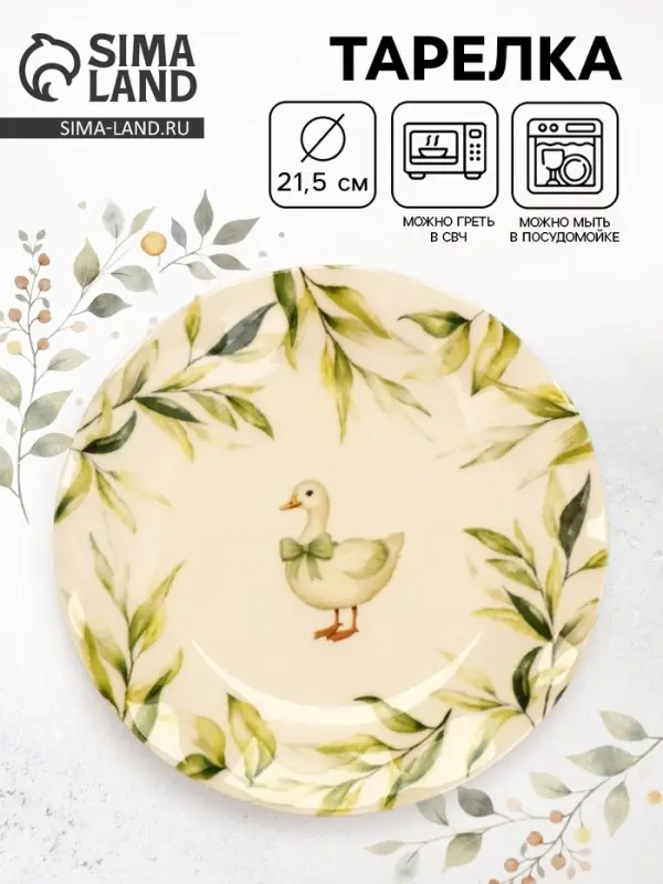 Тарелка керамическая &laquo;Нежность природы&raquo;, 21.5 см