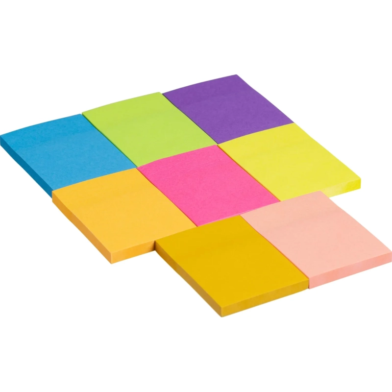 Стикеры  с клеев.краем 38x51 мм, 400 лист, 8 неоновых цв