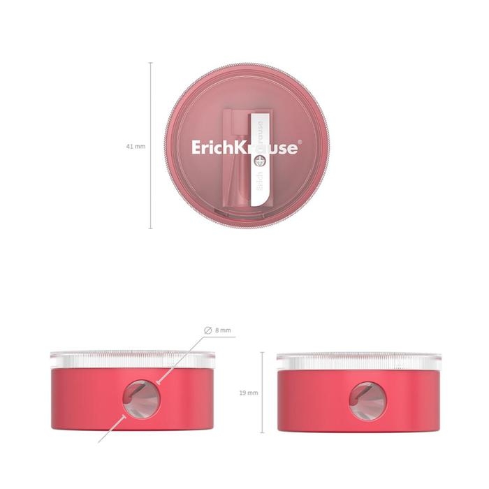 Точилка 1 отверстие ErichKrause Universe, с контейнером, отверстие диаметром 8 мм, микс Точилка 1 отверстие ErichKrause Universe, с контейнером, отверстие диаметром 8 мм, микс